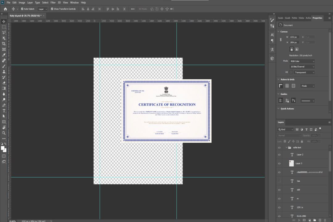 Modèle Word et PDF de certificat de reconnaissance indien template